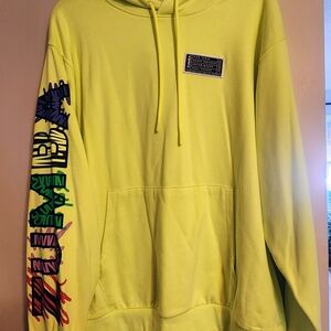 Zumba Fitness Vibrant Yellow Hoodie with Graphic Sleeve